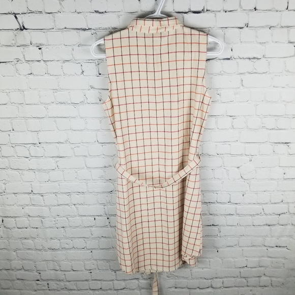 MATA TRADERS | sleeveless button up tie waist windowpane plaid dress - Picture 3 of 7